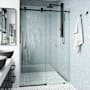 Vigo Elan E-Class 76" High x 52" Wide Sliding Frameless Shower Door with Clear Glass Matte Black