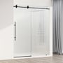 Vigo Elan E-Class 76" High x 60" Wide Sliding Frameless Shower Door with Patterned Glass Matte Black