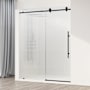 Vigo Elan E-Class 76" High x 60" Wide Sliding Frameless Shower Door with Patterned Glass Matte Black
