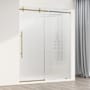 Vigo Elan E-Class 76" High x 60" Wide Sliding Frameless Shower Door with Patterned Glass Matte Brushed Gold