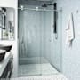 Vigo Elan E-Class 76" High x 52" Wide Sliding Frameless Shower Door with Clear Glass Stainless Steel