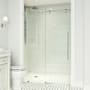Vigo Elan E-Class 76" High x 68" Wide Sliding Frameless Shower Door with Clear Glass Stainless Steel