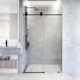 Vigo Elan Hart 76" High x 60" Wide Sliding Frameless Shower Door with Clear Glass Matte Black