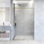Vigo Elan Hart 76" High x 60" Wide Sliding Frameless Shower Door with Clear Glass Matte Brushed Gold