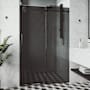 Vigo Elan 74" High x 60" Wide Sliding Frameless Shower Door with Tinted Glass Matte Black