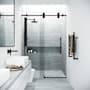 Vigo Elan 74" High x 56" Wide Sliding Frameless Shower Door with Clear Glass Matte Black