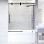 Vigo Elan 66" High x 60" Wide Sliding Frameless Tub Door with Patterned Glass Matte Black