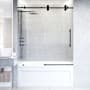 Vigo Elan 66" High x 60" Wide Sliding Frameless Tub Door with Patterned Glass Matte Black