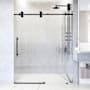 Vigo Elan 74" High x 60" Wide Sliding Frameless Shower Door with Patterned Glass Matte Black