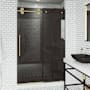 Vigo Elan 74" High x 60" Wide Sliding Frameless Shower Door with Tinted Glass Matte Brushed Gold
