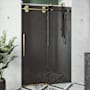 Vigo Elan 74" High x 72" Wide Sliding Frameless Shower Door with Tinted Glass Matte Brushed Gold