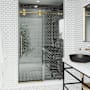 Vigo Elan 74" High x 56" Wide Sliding Frameless Shower Door with Clear Glass Matte Gold