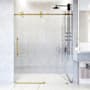 Vigo Elan 74" High x 60" Wide Sliding Frameless Shower Door with Patterned Glass Matte Brushed Gold