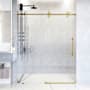 Vigo Elan 74" High x 60" Wide Sliding Frameless Shower Door with Patterned Glass Matte Brushed Gold