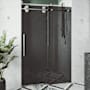 Vigo Elan 74" High x 72" Wide Sliding Frameless Shower Door with Tinted Glass Stainless Steel