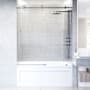 Vigo Elan 66" High x 60" Wide Sliding Frameless Tub Door with Patterned Glass Stainless Steel