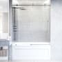 Vigo Elan 66" High x 60" Wide Sliding Frameless Tub Door with Patterned Glass Stainless Steel
