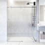 Vigo Elan 74" High x 60" Wide Sliding Frameless Shower Door with Patterned Glass Stainless Steel