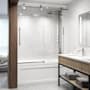 Vigo Elan 66" High x 60" Wide Sliding Frameless Tub Door with Clear Glass Stainless Steel