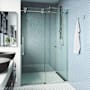Vigo Elan Cass 76" High x 68" Wide Sliding Frameless Shower Door with Clear Glass Stainless Steel