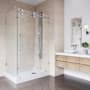 Vigo Winslow 80" High x 48" Wide x 36" Deep Sliding Frameless Shower Enclosure with Clear Glass Chrome