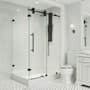 Vigo Winslow 80" High x 48" Wide x 36" Deep Sliding Frameless Shower Enclosure with Clear Glass Matte Black