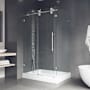 Vigo Winslow 80" High x 48" Wide x 36" Deep Sliding Frameless Shower Enclosure with Clear Glass Stainless Steel