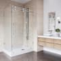 Vigo Winslow 80" High x 48" Wide x 36" Deep Sliding Frameless Shower Enclosure with Clear Glass Stainless Steel