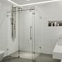 Vigo Winslow 74" High x 58" Wide x 35" Deep Sliding Frameless Shower Enclosure with Clear Glass Stainless Steel
