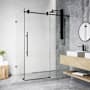 Vigo Elan E-Class 76" High x 46" Wide x 35" Deep Hinged Frameless Shower Enclosure with Clear Glass Matte Black