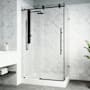 Vigo Elan E-Class 82" High x 48" Wide x 36" Deep Hinged Frameless Shower Enclosure with Clear Glass Matte Black