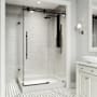 Vigo Elan E-Class 82" High x 48" Wide x 36" Deep Hinged Frameless Shower Enclosure with Clear Glass Matte Black