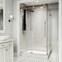 Vigo Elan E-Class 82" High x 48" Wide x 36" Deep Hinged Frameless Shower Enclosure with Clear Glass Matte Brushed Gold
