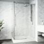 Vigo Elan E-Class 82" High x 48" Wide x 36" Deep Hinged Frameless Shower Enclosure with Clear Glass Stainless Steel