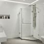 Vigo Piedmont 73" High x 34" Wide x 34" Deep Hinged Frameless Shower Enclosure with Clear Glass Brushed Nickel