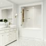 Vigo Rialto 58" High x 34" Wide Hinged Frameless Tub Door with Clear Glass Matte Brushed Gold