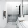 Vigo Zenith 74" High x 34-1/8" Wide Shower Screen Frameless Shower Door with Clear and Tinted Glass Matte Black