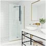 Vigo Zenith 74" High x 34-1/8" Wide Shower Screen Frameless Shower Door with Clear and Tinted Glass Matte Gold
