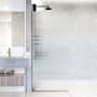 Vigo Zenith 74" High x 34" Wide Shower Screen Semi Frameless Shower Door with Fluted Glass Matte Brushed Gold