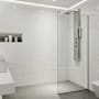 Vigo Zenith 74" High x 34-1/8" Wide Shower Screen Frameless Shower Door with Clear and Tinted Glass Stainless Steel