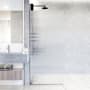 Vigo Zenith 74" High x 34" Wide Shower Screen Semi Frameless Shower Door with Fluted Glass Stainless Steel