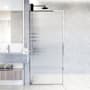 Vigo Meridian 74" High x 34" Wide Shower Screen Framed Shower Door with Fluted Glass Chrome