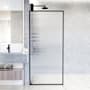 Vigo Meridian 74" High x 34" Wide Shower Screen Framed Shower Door with Fluted Glass Matte Black