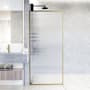 Vigo Meridian 74" High x 34" Wide Shower Screen Framed Shower Door with Fluted Glass Matte Brushed Gold
