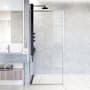 Vigo Meridian 74" High x 34" Wide Shower Screen Framed Shower Door with Clear Glass Stainless Steel