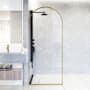 Vigo Arden 78" High x 34" Wide Shower Screen Framed Shower Door with Clear Glass Matte Brushed Gold