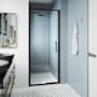 Vigo Astoria 76" High x 32" Wide Pivot Framed Shower Door with Clear Glass Matte Black