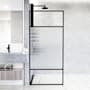Vigo Essex 74" High x 34" Wide Shower Screen Framed Shower Door with Clear, Frosted, and Pattern Glass Matte Black