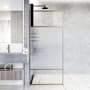 Vigo Essex 74" High x 34" Wide Shower Screen Framed Shower Door with Clear, Frosted, and Pattern Glass Matte Brushed Gold