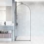 Vigo Arden 78" High x 34" Wide Hinged Frameless Shower Door with Clear Glass Matte Black